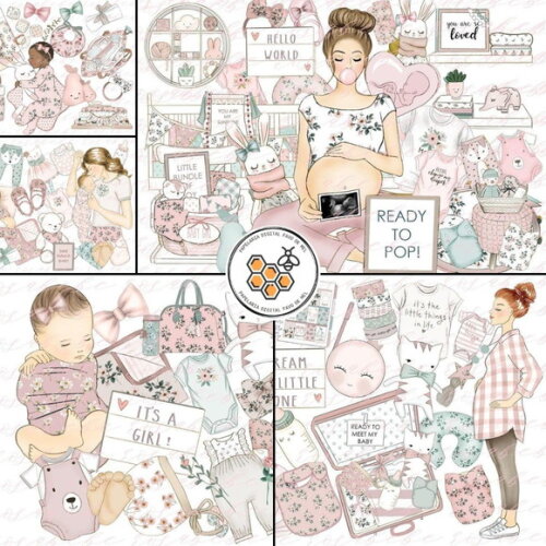 Combo Digital Baby Girl Bebê Menina - 10 Kits Digitais