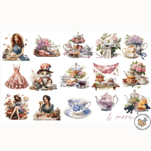 Combo Digital Chá da Tarde Vintage - Tea Party