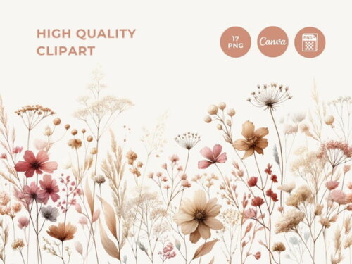 Combo Digital Floral Aquarela - 4 Kits (sd)