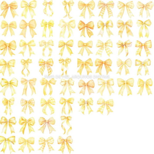 Combo Digital Ilustrações Laços Aquarela - 04 Kits Png