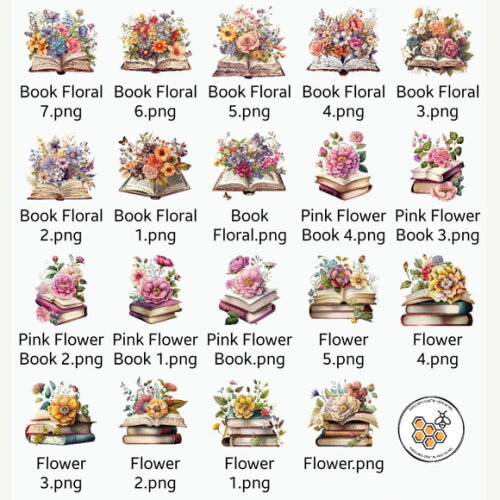 Combo Digital Livros Vintage Aquarela - 6 Kits Digitais