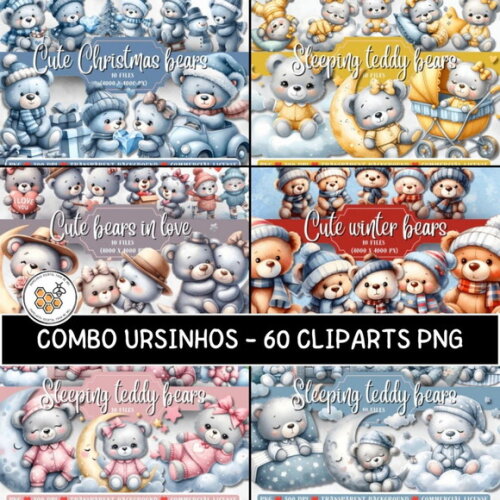 Combo Digital Ursinhos - 6 Kits Digitais