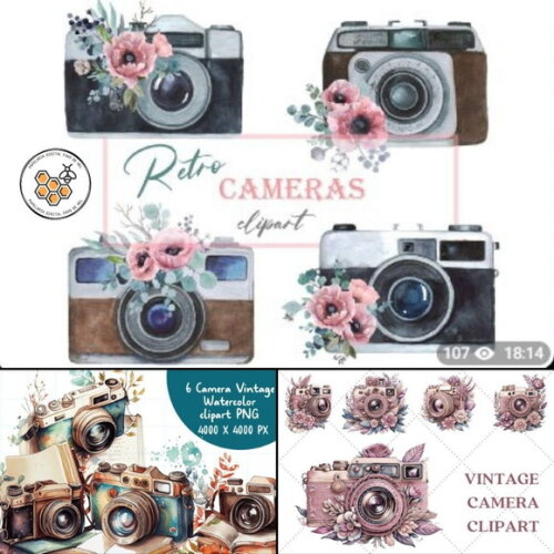 Combo Kit Digital Câmeras Vintage