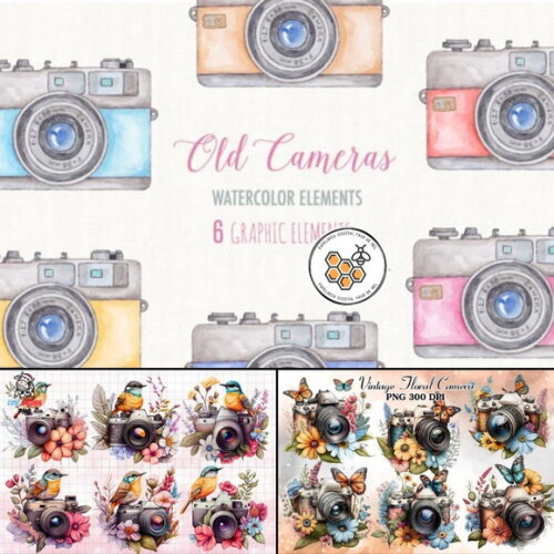 Combo Kit Digital Câmeras Vintage