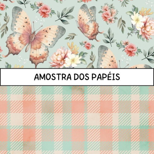 Combo Papéis Digitais Aconchego - 106 Papéis Floral Feminino