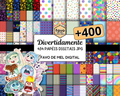 Combo Papéis Digitais Divertidamente + Brinde