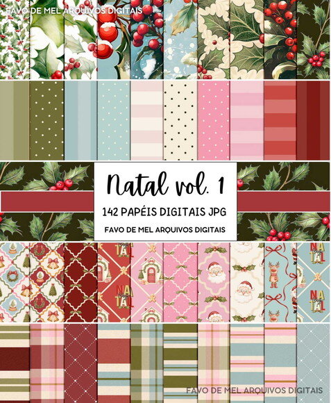 Combo Papéis Digitais Natal Volume 1