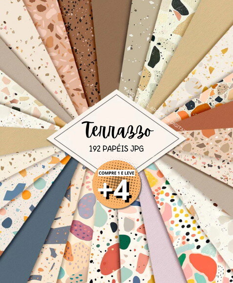 Combo Papéis Digitais Terrazzo Jpg