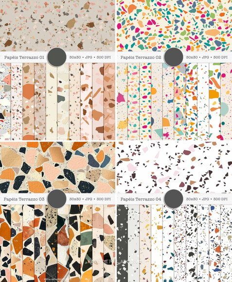 Combo Papéis Digitais Terrazzo Jpg