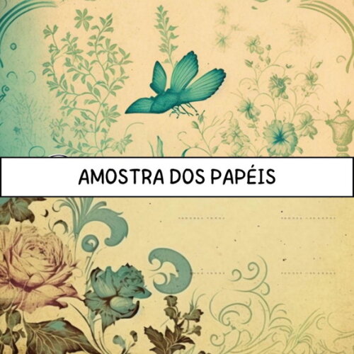 Combo Papéis Digitais Vintage - Natal Girassol - 193 Papéis