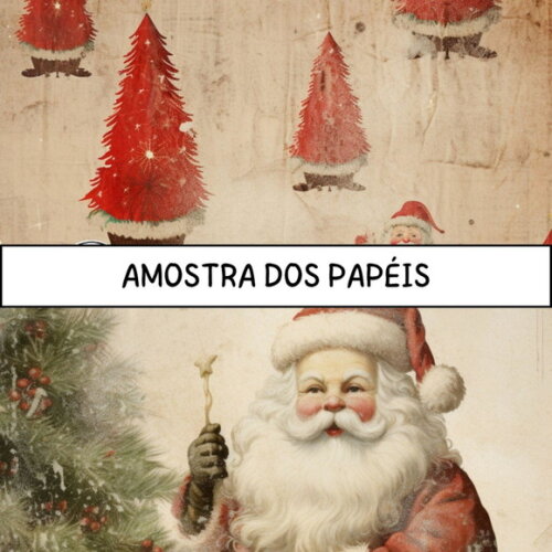 Combo Papéis Digitais Vintage - Natal Girassol - 193 Papéis