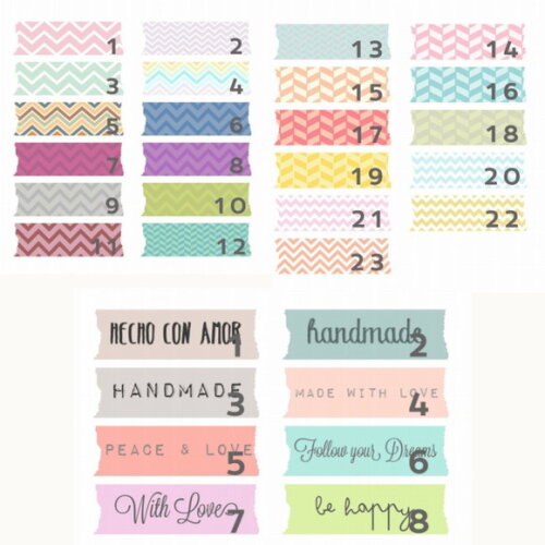 Kit Digital 200 Washi Tapes