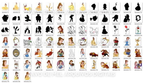 Kit Digital a Bela e a Fera - Mega Pack Png Jpg