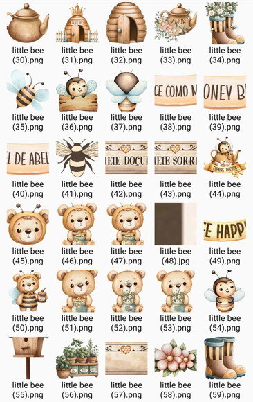 Kit Digital Abelhinhas Aquarela #6 Little Bee Png