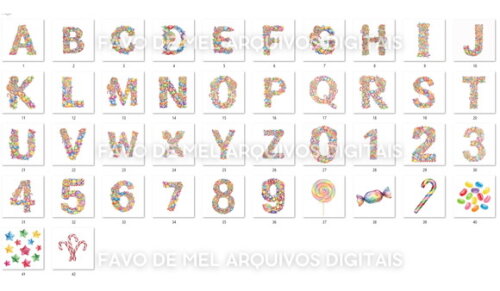Kit Digital Alfabeto Mundo Doce Candyland Png