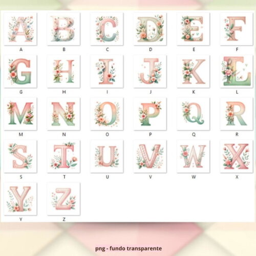 Kit Digital Alfabeto Patchwork