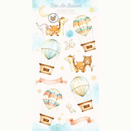 Kit Digital Animais Balão Aquarela - Hot Air Balloon