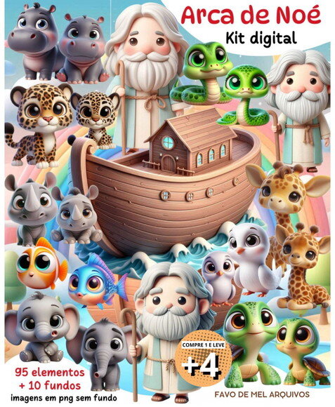 Kit Digital Arca de Noé 3d #10 (pague 1 Leve +4)