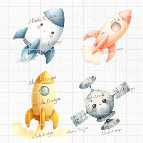Kit Digital Astronauta Espaço Aquarela (ad) - Space Boy