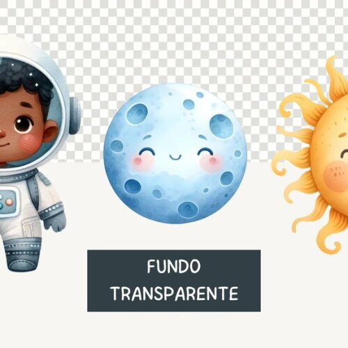 Kit Digital Astronauta Espaço Aquarela Png Cute #10