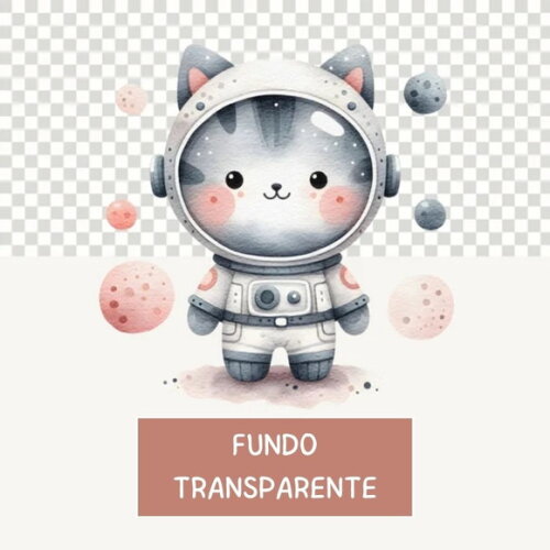 Kit Digital Astronauta Rosa Aquarela Premium - Pink Space