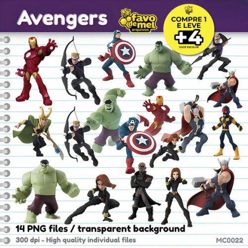 Kit Digital Avengers Vingadores