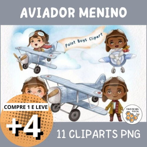 Kit Digital Aviador Menino - Pilots Boys