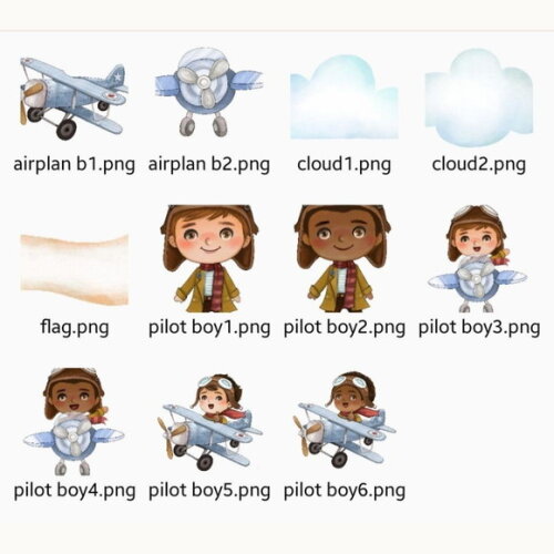 Kit Digital Aviador Menino - Pilots Boys