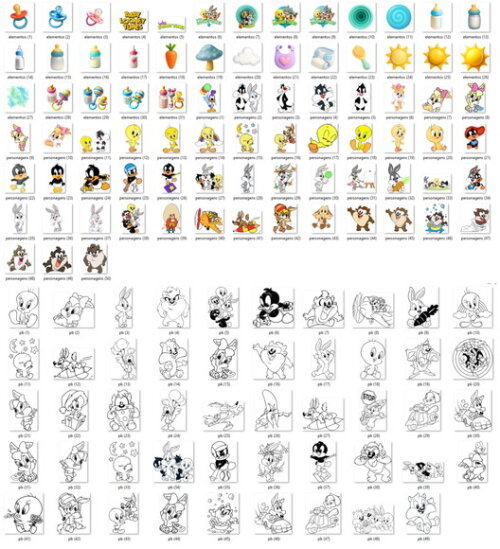 Kit Digital Baby Looney Tunes - Mega Pack Png Jpg