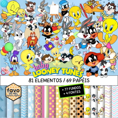 Kit Digital Baby Looney Tunes - Mega Pack Png Jpg