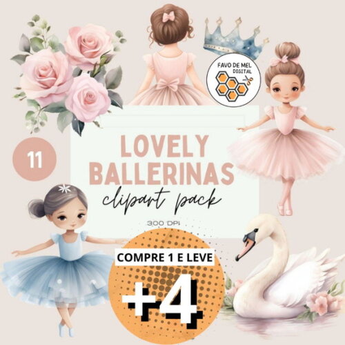 Kit Digital Bailarina Aquarela - Lovely Ballerina (df)