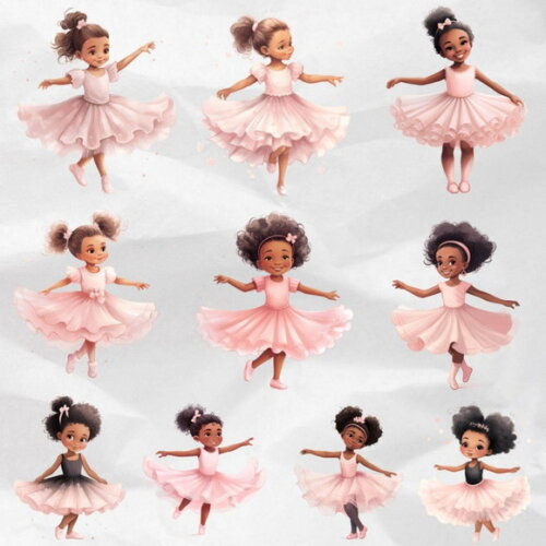 Kit Digital Bailarina Rosa Aquarela - Pink Ballerina (ddm)