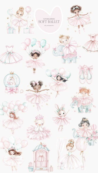 Kit Digital Bailarinas Aquarela #18 Png Premium