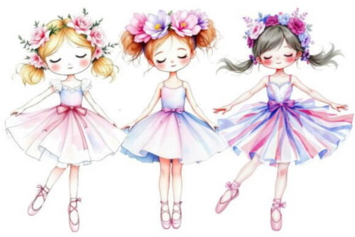 Kit Digital Bailarinas Aquarela Png #16 (pague 1 Leve +4)