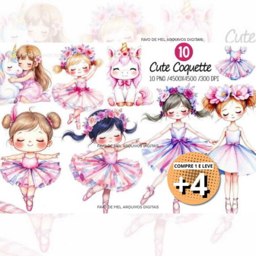 Kit Digital Bailarinas Aquarela Png #16 (pague 1 Leve +4)