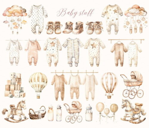 Kit Digital Berçário Chá de Bebê Boho Neutro #7 Ursinho Png