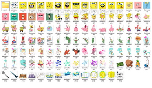 Kit Digital Bob Esponja - Mega Pack Png Jpg