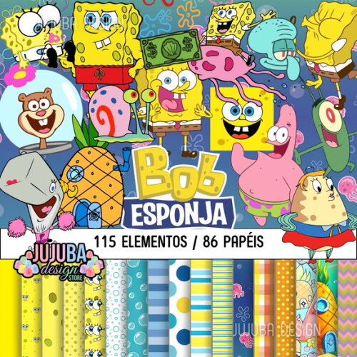 Kit Digital Bob Esponja - Mega Pack Png Jpg