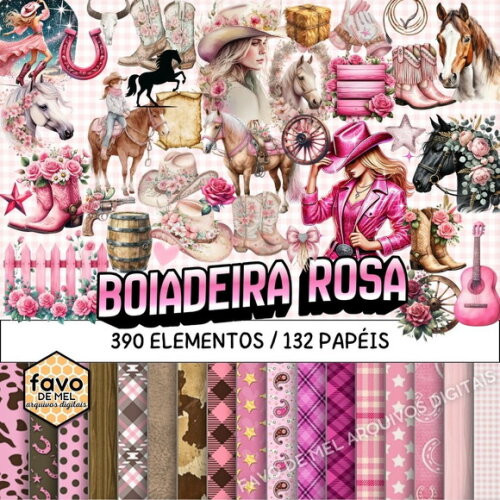 Kit Digital Boiadeira Rosa