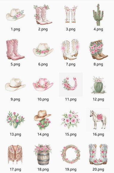 Kit Digital Boiadeira Rosa Aquarela #49 Cowgirl Png