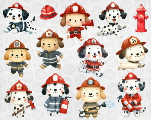 Kit Digital Bombeiros Cute #01 Png