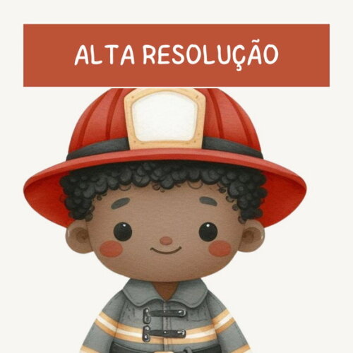 Kit Digital Bombeiros Cute Aquarela Premium Png #02 Sd