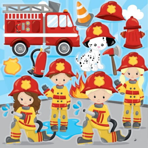 Kit Digital Bombeiros Scrapbook Png #06 (pague 1 Leve +4)