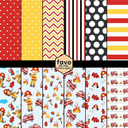 Kit Digital Bombeiros Scrapbook Png #06 (pague 1 Leve +4)