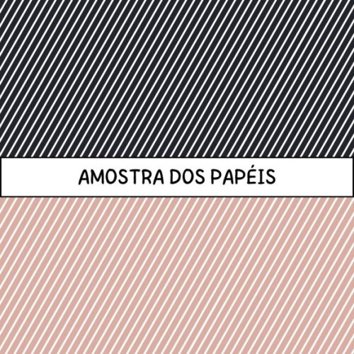 Kit Digital Bosque #02 Minimalista Preto Branco e Rosa