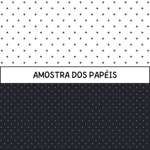Kit Digital Bosque #02 Minimalista Preto Branco e Rosa