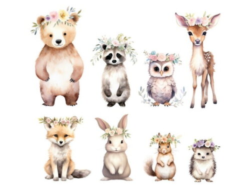 Kit Digital Bosque #21 Floral Aquarela