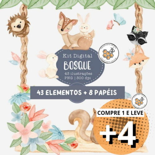 Kit Digital Bosque Aquarela #07