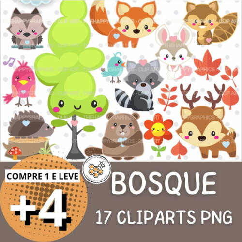 Kit Digital Bosque Cute #01 - Woodland Creatures