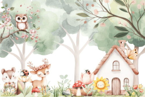 Kit Digital Bosque Floral Aquarela #35 (pague 1 Leve +4)